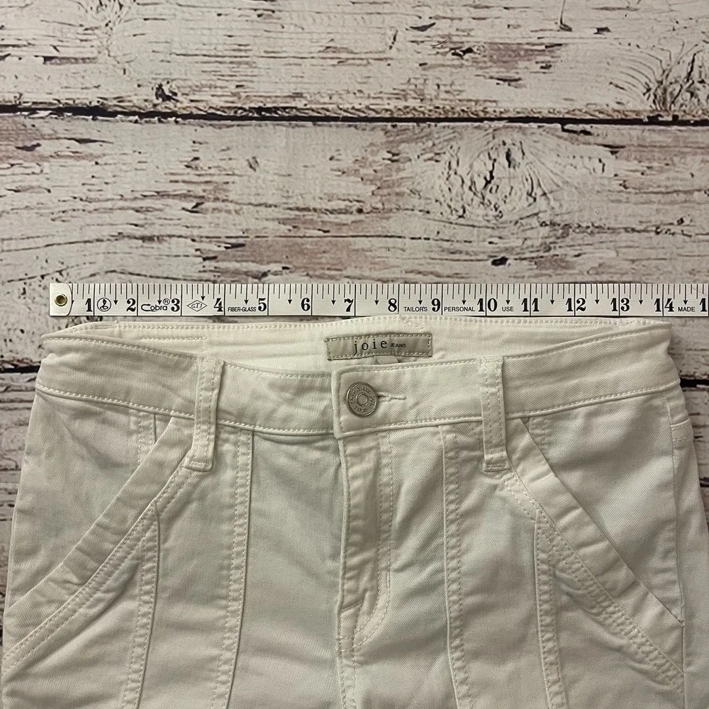 JOIE Women's 27 Okana Cargo Skinny Ankle‎ Crop Soft White Utility Pant Jeans